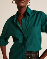 Oversized Poplin Button-Up Shirt