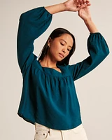 Puff Sleeve Non-Waisted Top