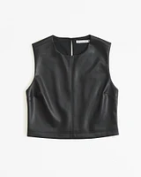 Cropped Vegan Leather Set Top