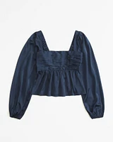 Emerson Satin Long-Sleeve Top