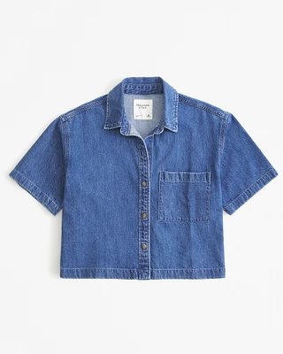 Short-Sleeve Denim Shirt