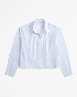 Oversized Cropped Poplin Shirt