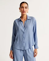 Oversized Crinkle Textured Shirt