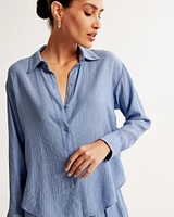 Oversized Crinkle Textured Shirt