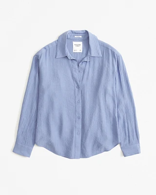 Oversized Crinkle Textured Shirt