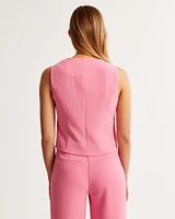 The A&F Mara Premium Crepe Vest Squareneck Set Top