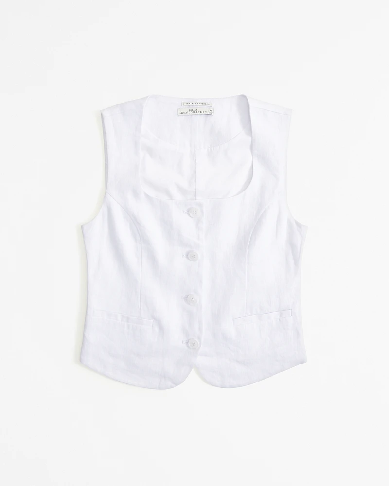 The A&F Mara Premium Linen Vest Set Top