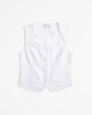 The A&F Mara Premium Linen Vest Set Top