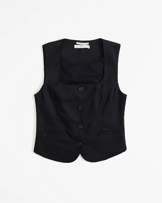 The A&F Mara Premium Linen Vest Set Top