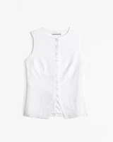 The A&F Mara Linen-Blend Button-Through Vest