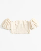 Crinkle Off-The-Shoulder Set Top