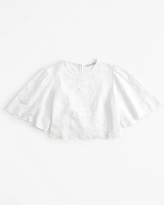 Angel Sleeve Embroidered Tee