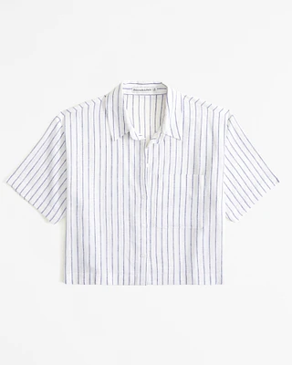 Short-Sleeve Linen-Blend Shirt
