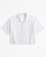 Short-Sleeve Linen-Blend Shirt