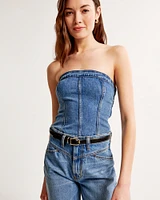 Strapless Denim Set Top