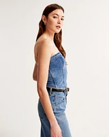 Strapless Denim Set Top