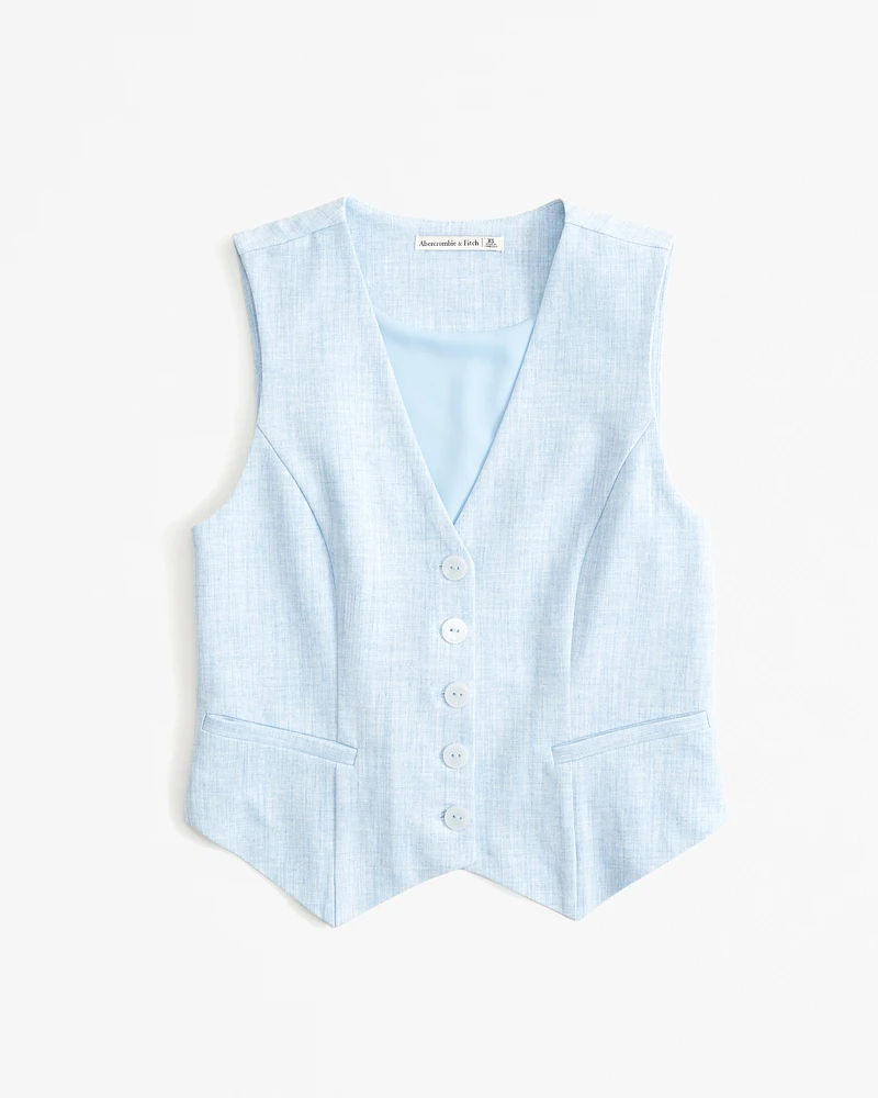 The A&F Mara Tailored Vest V-Neck Set Top