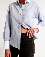 Gold Button Relaxed Oxford Shirt