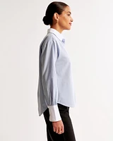 Gold Button Relaxed Oxford Shirt