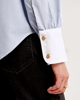 Gold Button Relaxed Oxford Shirt
