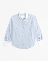 Gold Button Relaxed Oxford Shirt
