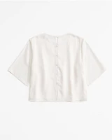 Crinkle Textured Woven Tee