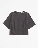 Crinkle Textured Woven Tee