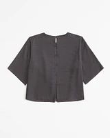 Crinkle Textured Woven Tee
