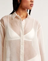 Long-Sleeve Sheer Shirt