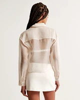 Long-Sleeve Sheer Shirt