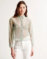 Long-Sleeve Sheer Shirt