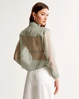 Long-Sleeve Sheer Shirt