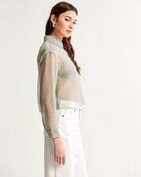 Long-Sleeve Sheer Shirt