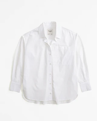 Oversized Side Button Poplin Shirt