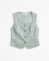 The A&F Mara Premium Linen Vest Set Top