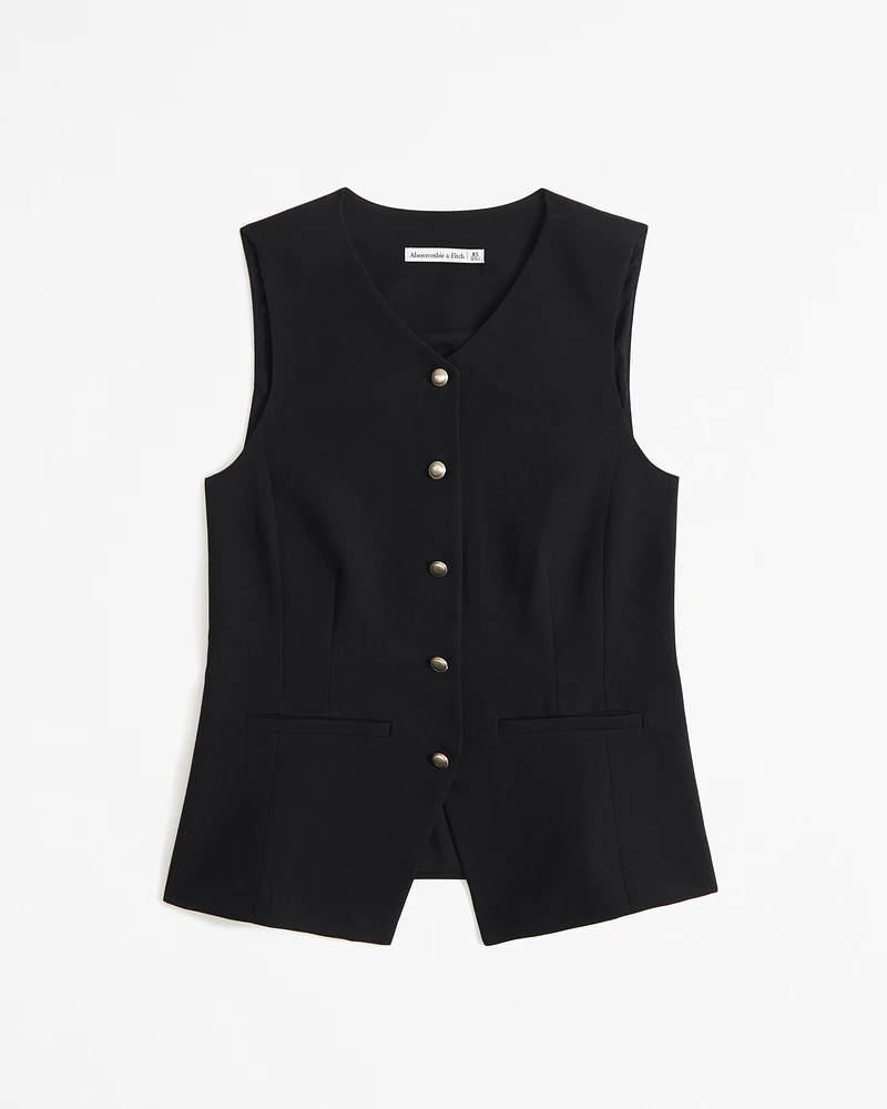 Tailored High-Neck Vest Top