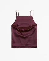 Satin Open-Back Shell Top