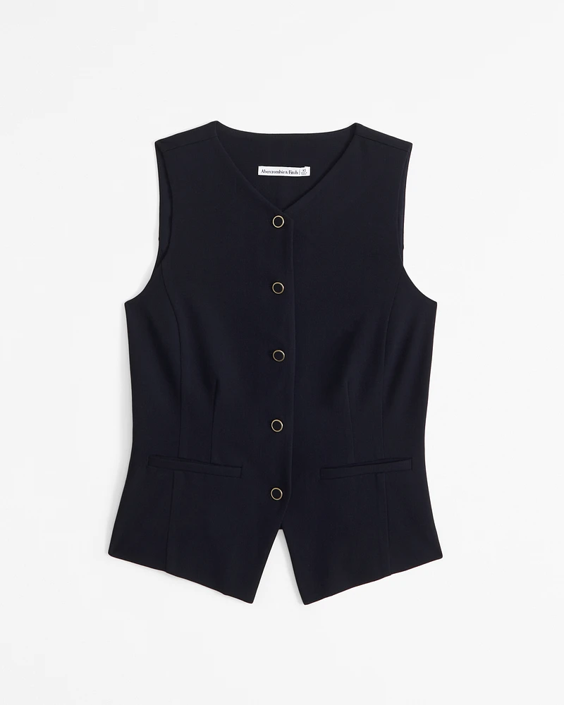 High-Neck Tailored Vest