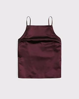 Satin Open-Back Apron Top