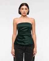 Long-Length Satin Tube Top