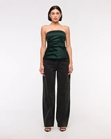 Long-Length Satin Tube Top