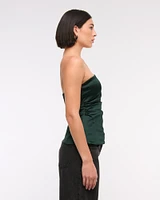 Long-Length Satin Tube Top