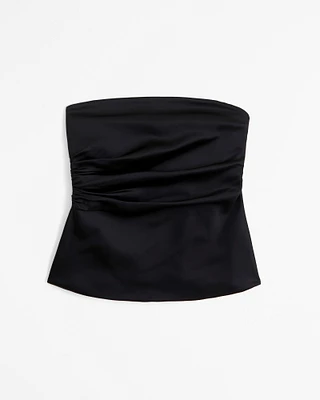 Long-Length Satin Tube Top