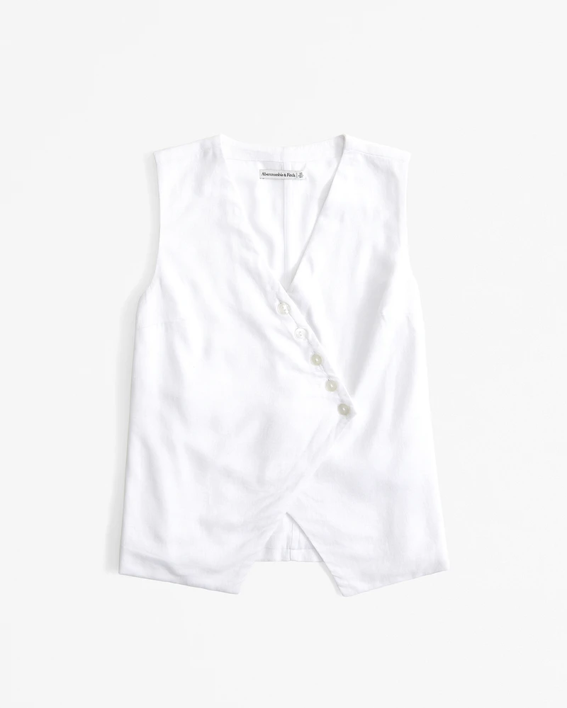 The A&F Mara Linen-Blend Asymmetrical Vest