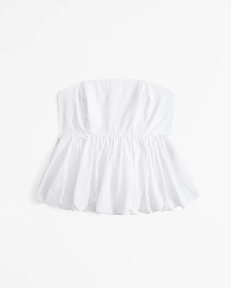 Strapless Poplin Bubble Top