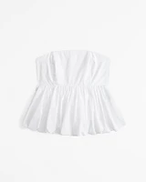 Strapless Poplin Bubble Top