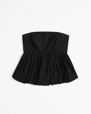 Strapless Poplin Bubble Top