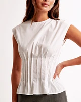 Poplin Pleated Top