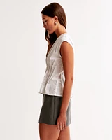 Poplin Pleated Top