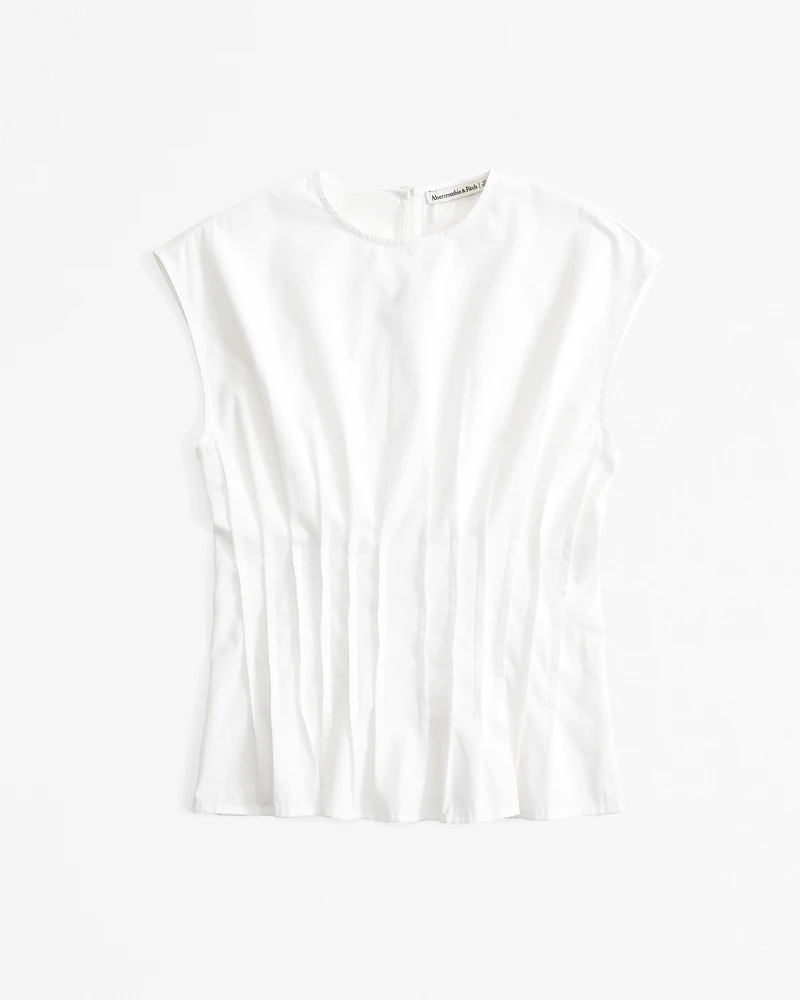 Poplin Pleated Top